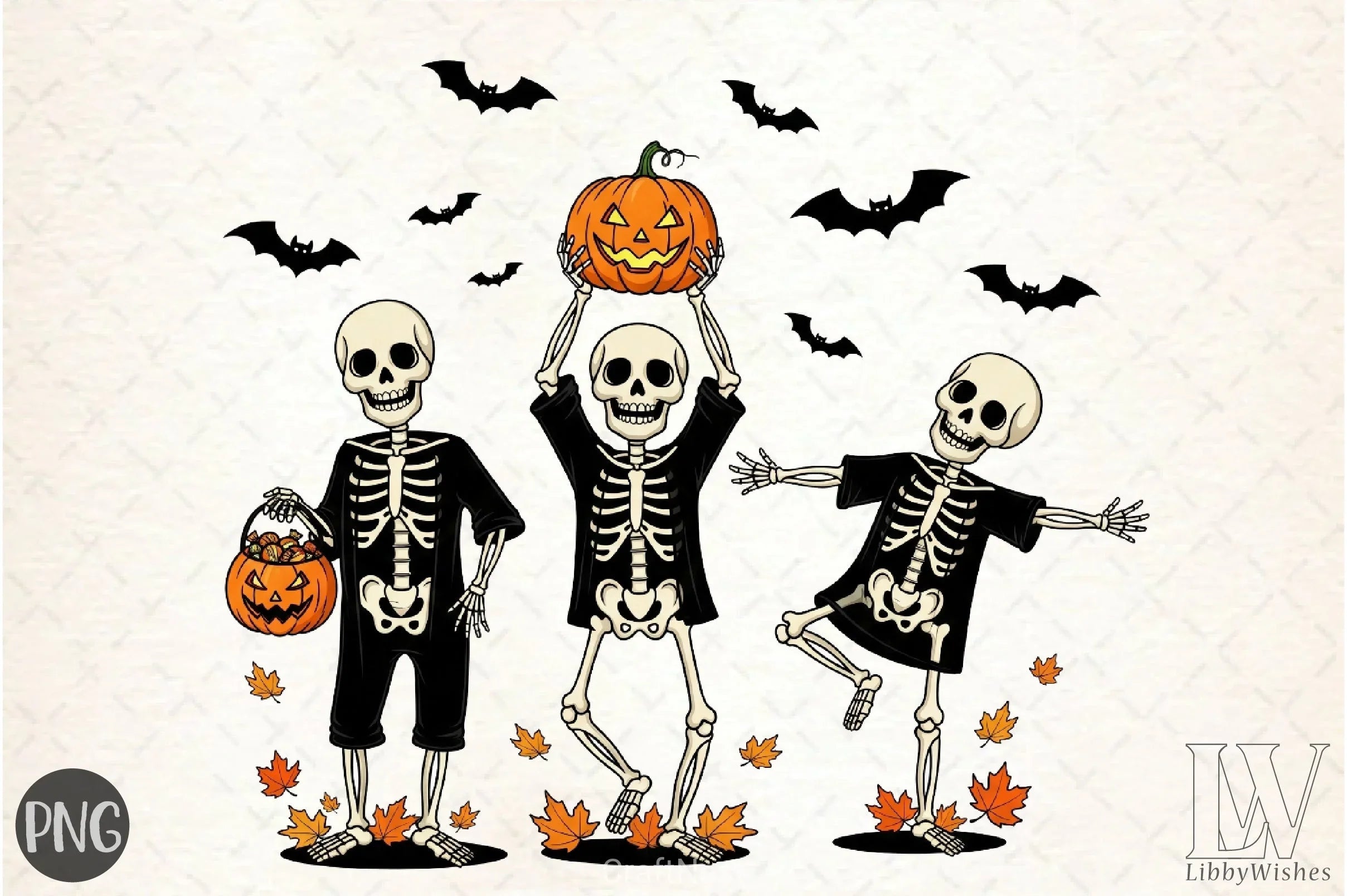 Dancing Skeleton Halloween Clipart Bundle - CraftNest - Digital Crafting and Art