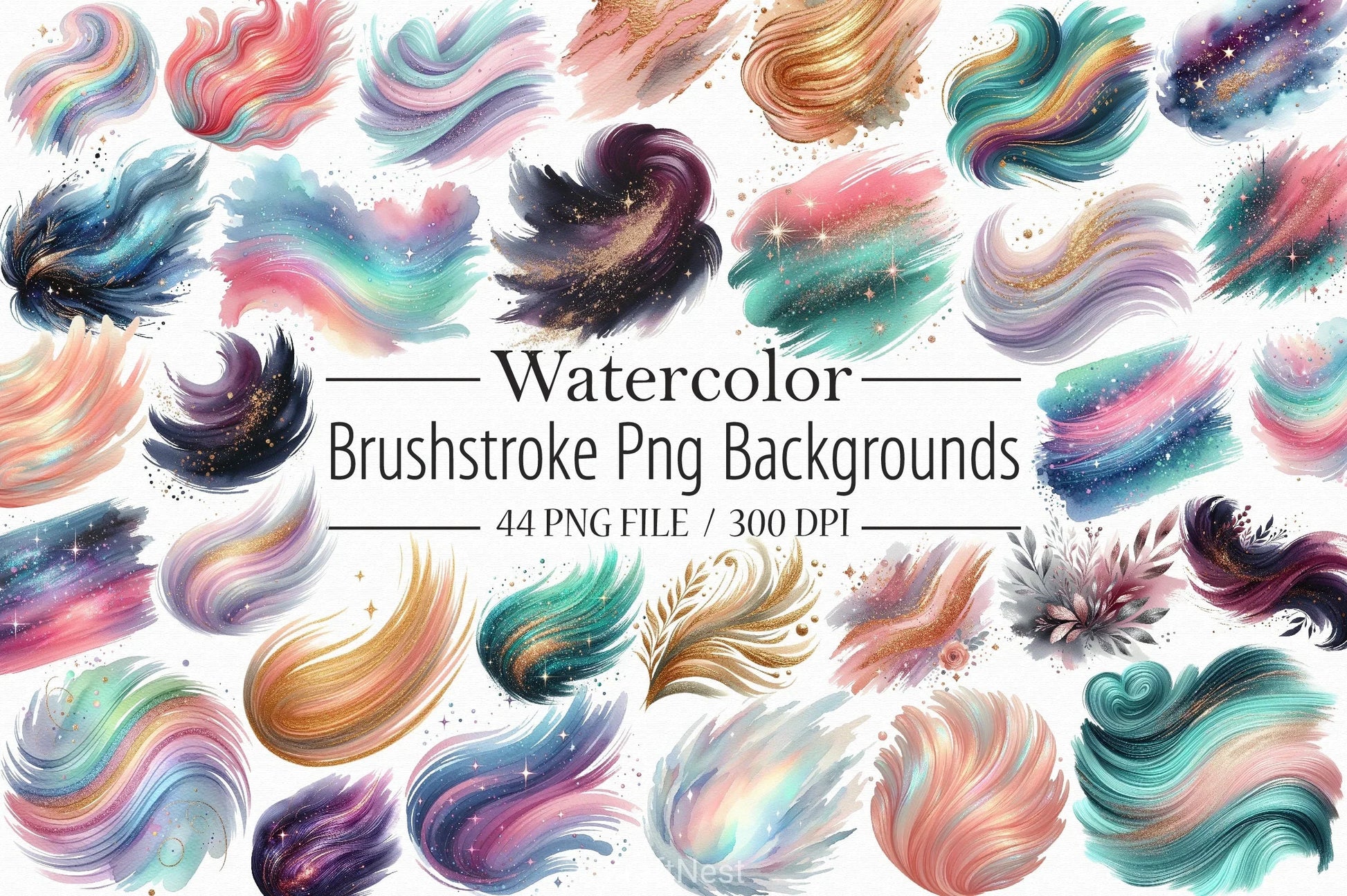 Brushstroke Backgrounds Clipart Bundle - CraftNest - Digital Crafting and Art