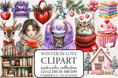 Winter Love Clipart Bundle - CraftNest - Digital Crafting and Art