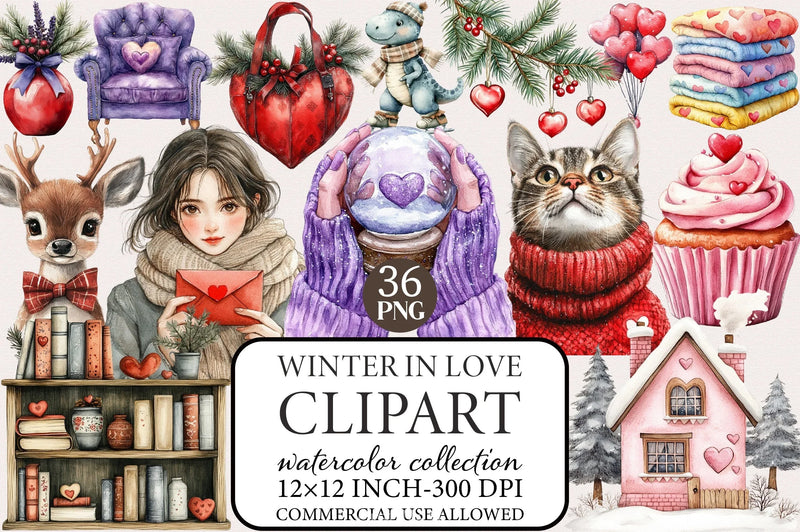Winter Love Clipart Bundle - CraftNest - Digital Crafting and Art