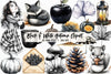 Black & White Autumn Clipart Bundle