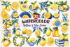 Yellow Blue Lemon Clipart Bundle