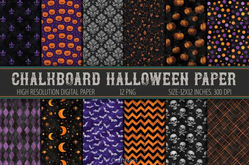Chalkboard Halloween Clipart Bundle - CraftNest - Digital Crafting and Art