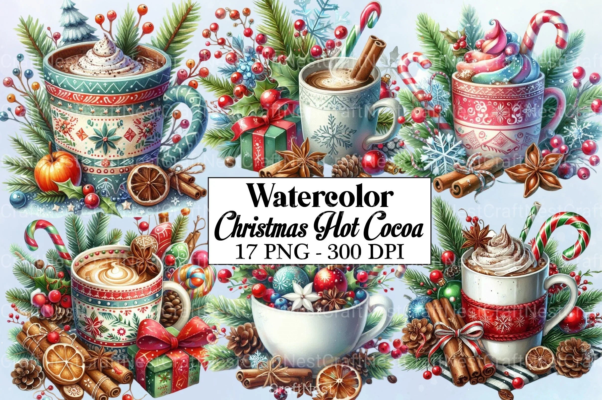 Christmas Hot Cocoa Clipart Bundle - CraftNest - Digital Crafting and Art