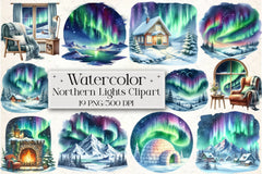 Northern Lights Clipart Bundle - CraftNest - Digital Crafting and Art