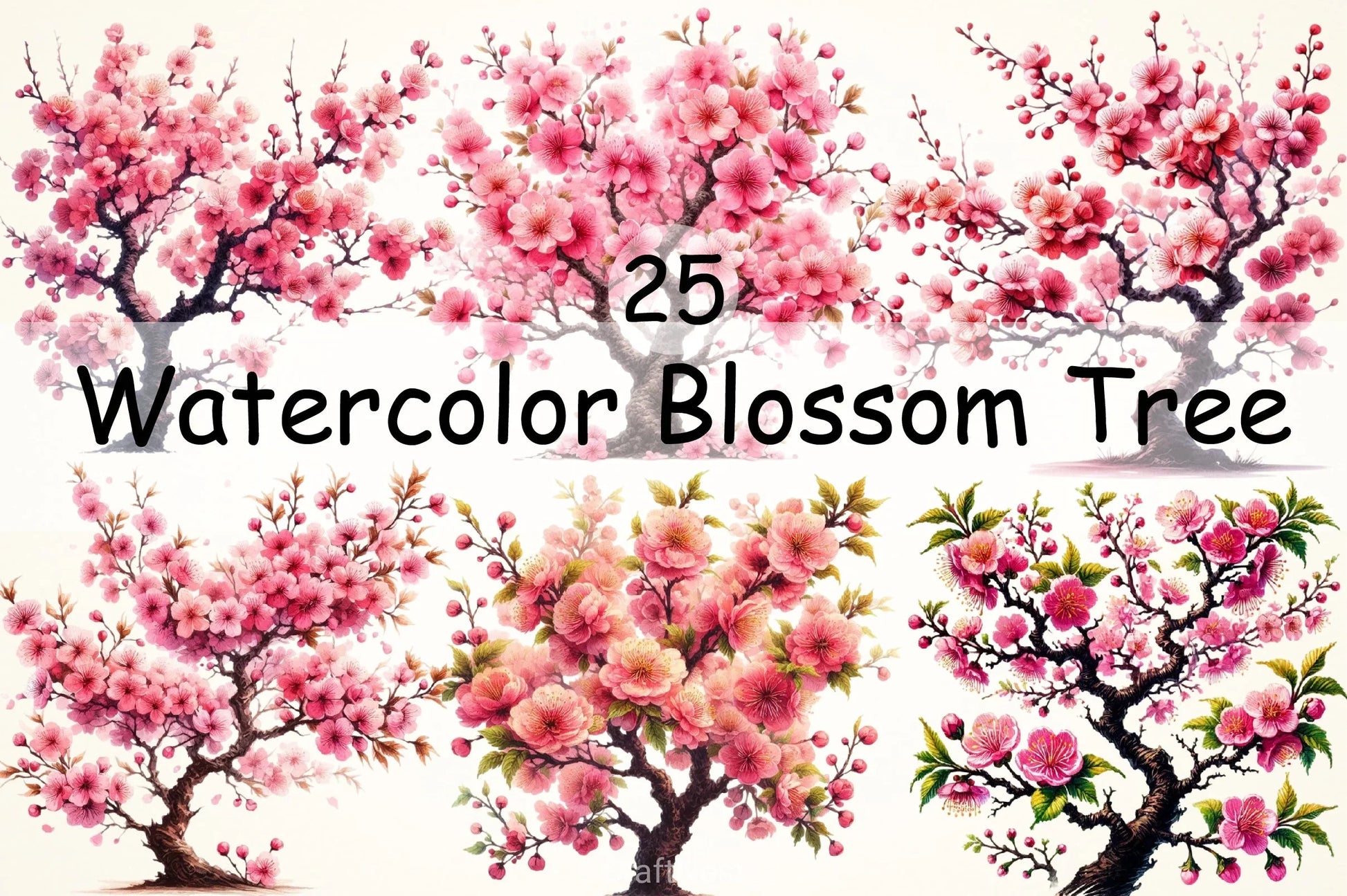 Blossom Tree Clipart Bundle - CraftNest - Digital Crafting and Art