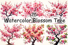 Blossom Tree Clipart Bundle - CraftNest - Digital Crafting and Art