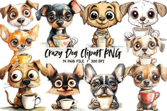 Crazy Dog Clipart Bundle 1 - CraftNest - Digital Crafting and Art