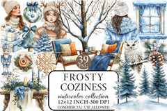 Frosty Coziness Clipart Bundle - CraftNest - Digital Crafting and Art
