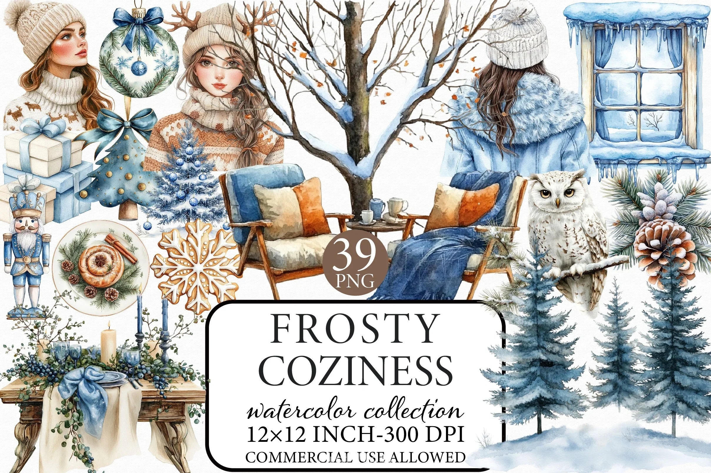 Frosty Coziness Clipart Bundle - CraftNest - Digital Crafting and Art