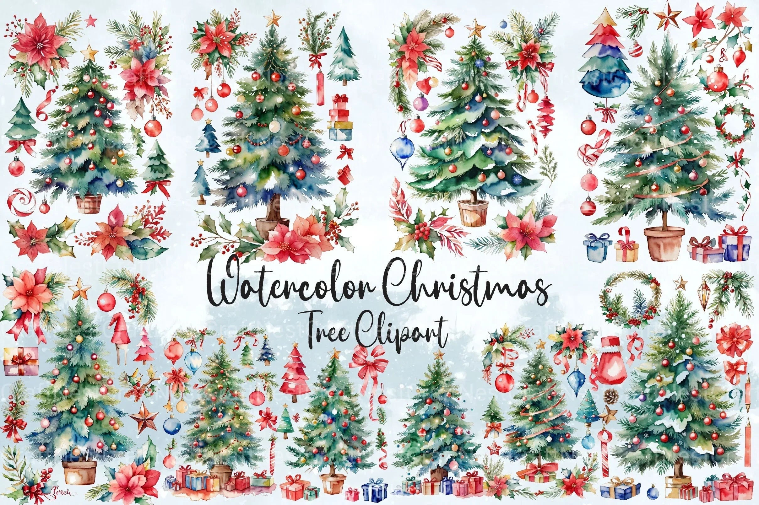 Christmas Tree Clipart Bundle 20 - CraftNest - Digital Crafting and Art