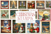 Vintage Christmas Stamps: Retro Santa, Snowman, Tree Clipart Bundle