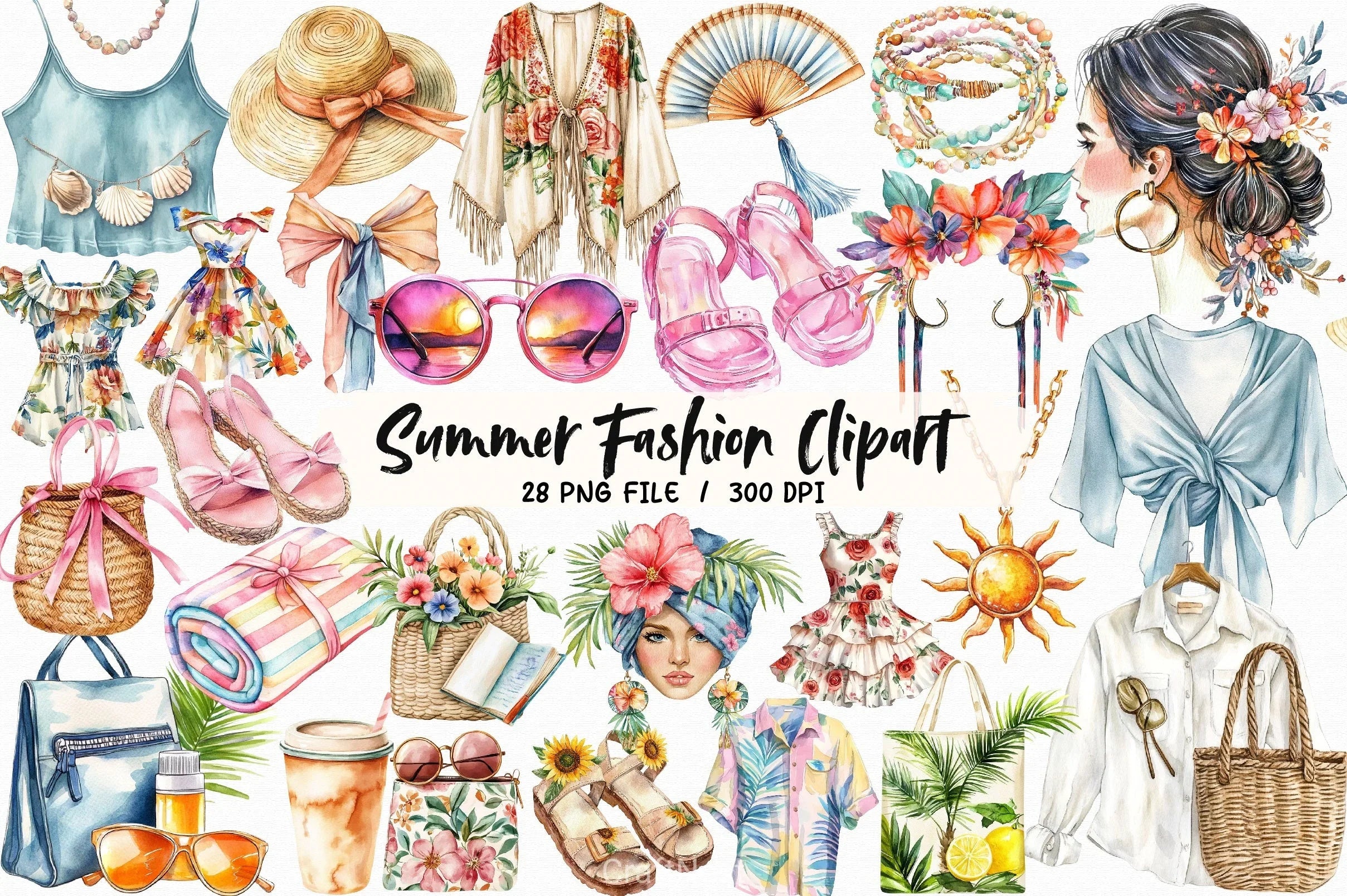 Summer Fashion Clipart Bundle - CraftNest - Digital Crafting and Art