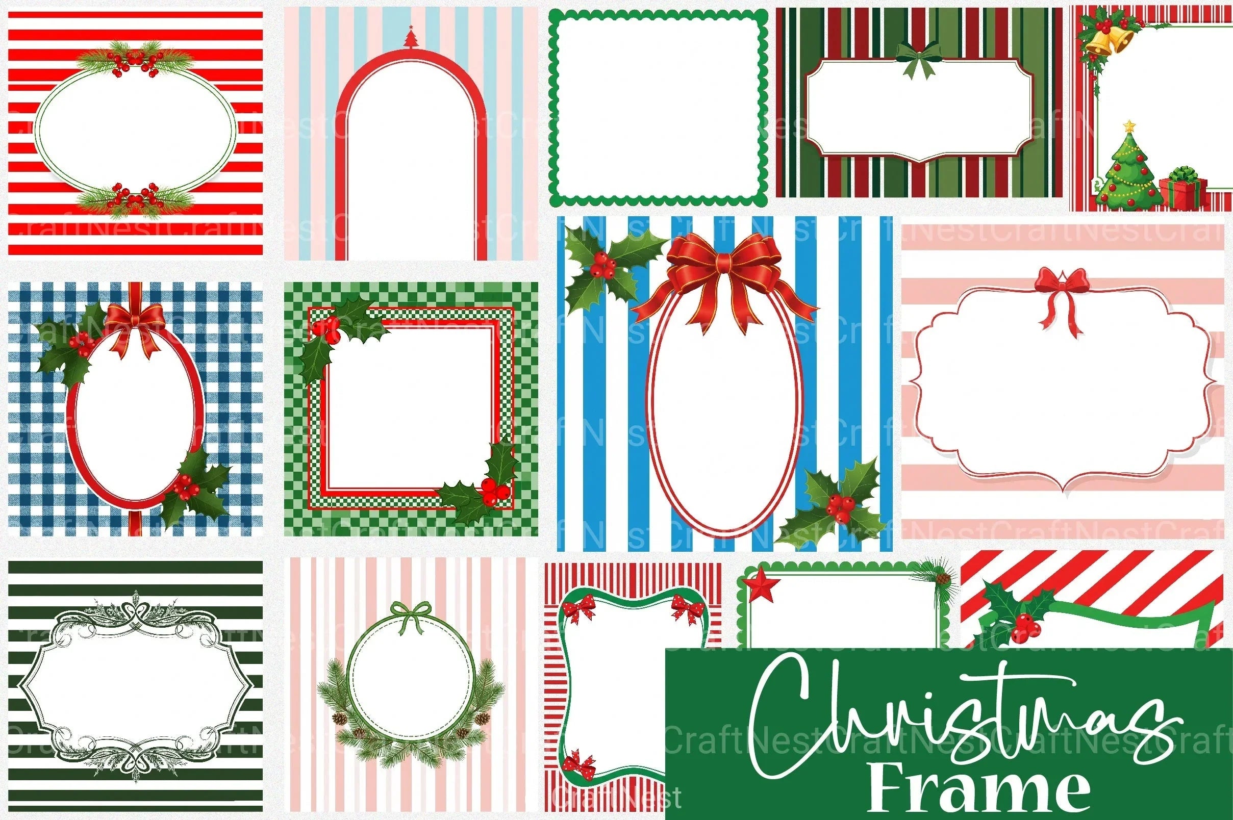Christmas Frame Clipart Bundle 3 - CraftNest - Digital Crafting and Art