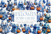 Halloween Blue Denim Ghost Clipart Bundle