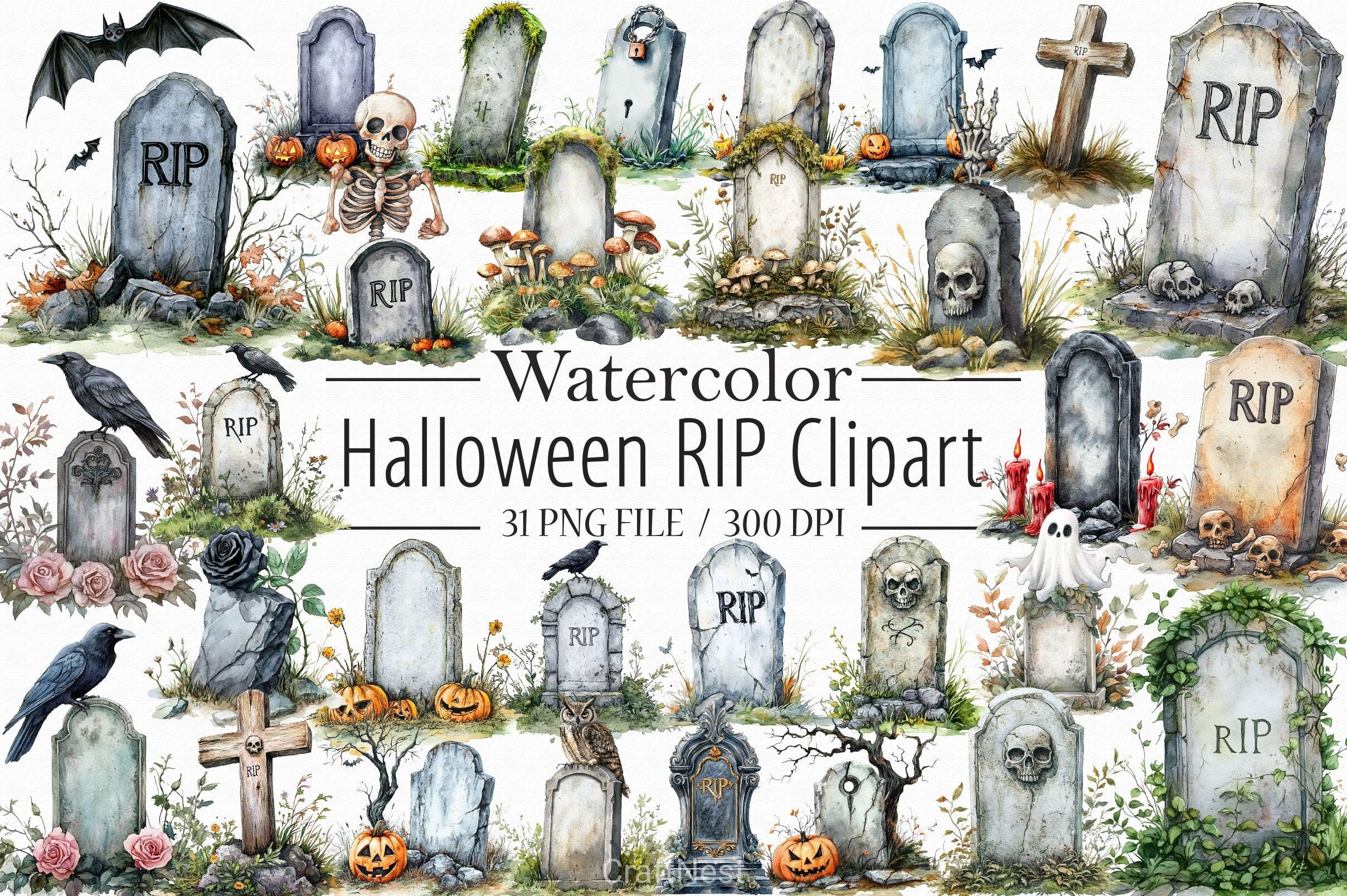 Halloween RIP Clipart Bundle - CraftNest - Digital Crafting and Art