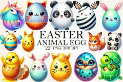 Easter Animal Egg Clipart Bundle - CraftNest - Digital Crafting and Art