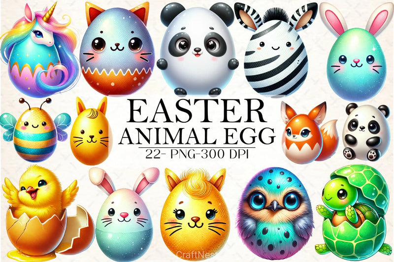 Easter Animal Egg Clipart Bundle - CraftNest - Digital Crafting and Art