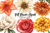 Fall Flowers Clipart Bundle