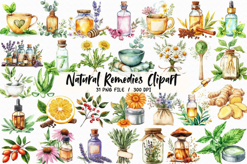 Natural Remedies Clipart Bundle 4 - CraftNest - Digital Crafting and Art