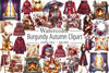 Burgundy Autumn Clipart Bundle