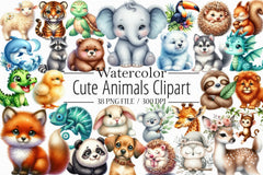 Cute Animals Clipart Bundle - CraftNest - Digital Crafting and Art