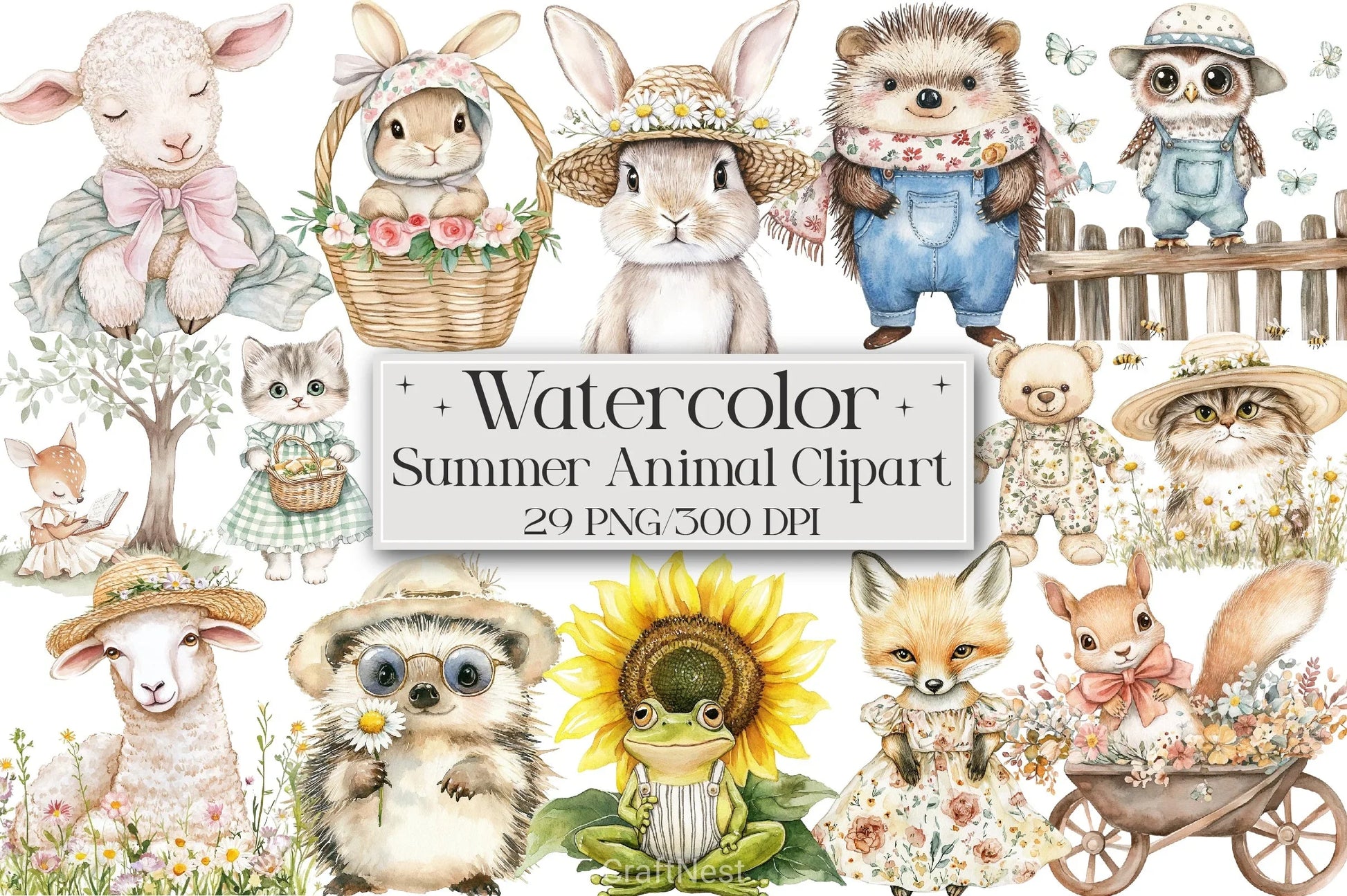 Summer Animal Clipart Bundle - CraftNest - Digital Crafting and Art