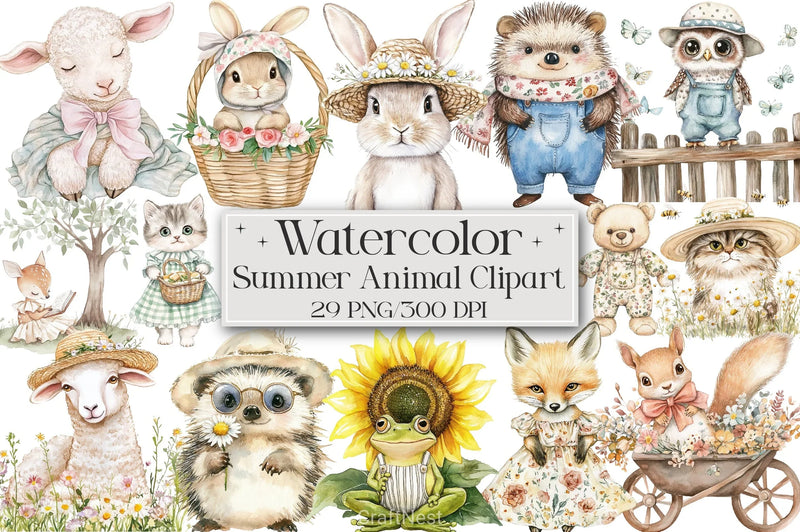 Summer Animal Clipart Bundle - CraftNest - Digital Crafting and Art