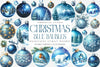 Blue Baubles Christmas Tree Ornaments Clipart Bundle