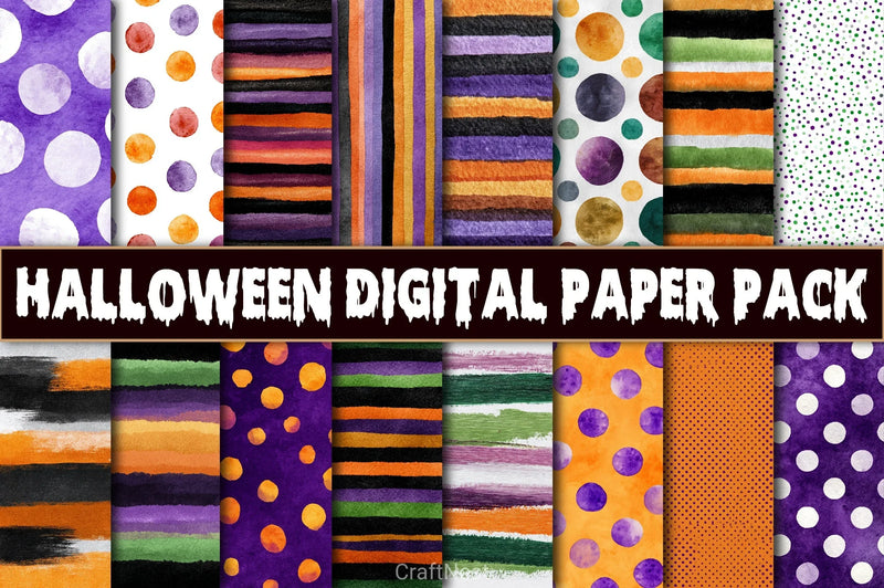 Halloween Digital Paper Pack 7 - CraftNest - Digital Crafting and Art