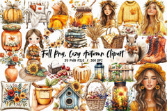 Cozy Autumn Clipart Bundle 5 - CraftNest - Digital Crafting and Art