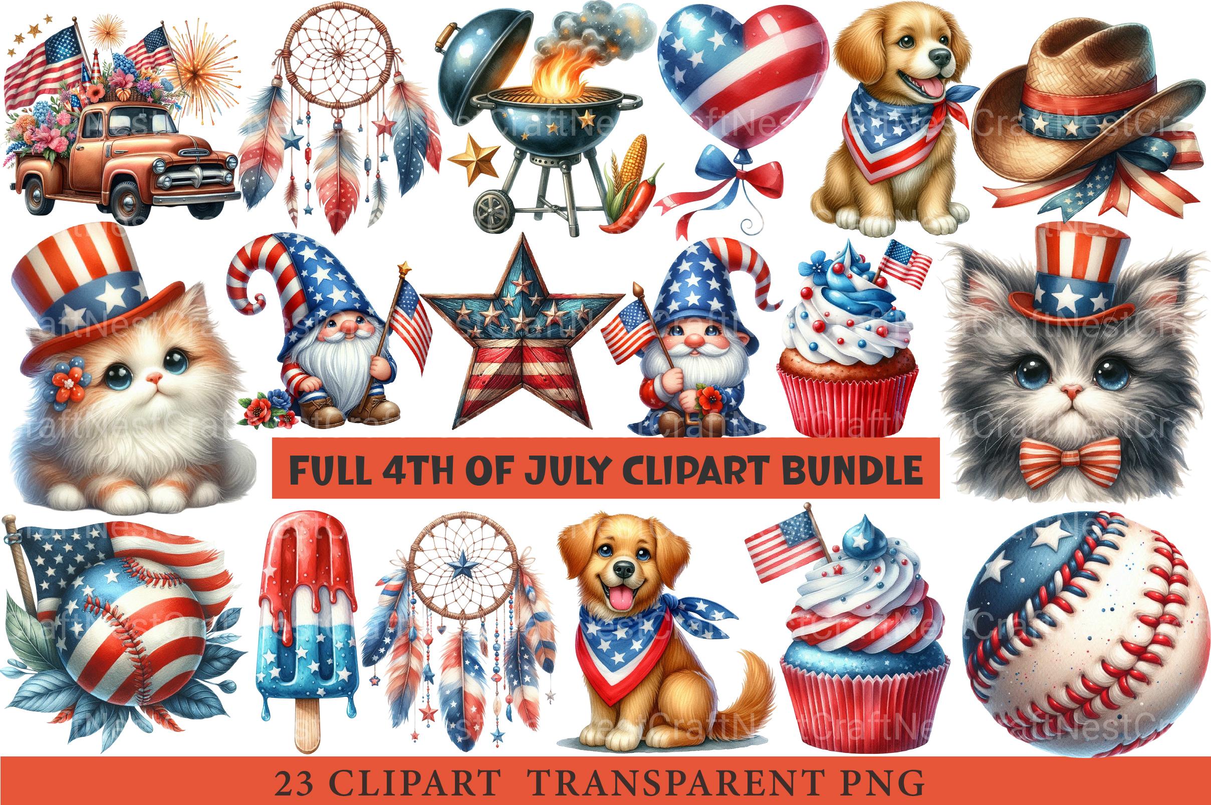 Full 4th of July Clipart Bundle