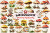 Botanical Autumn Mushrooms Clipart Bundle