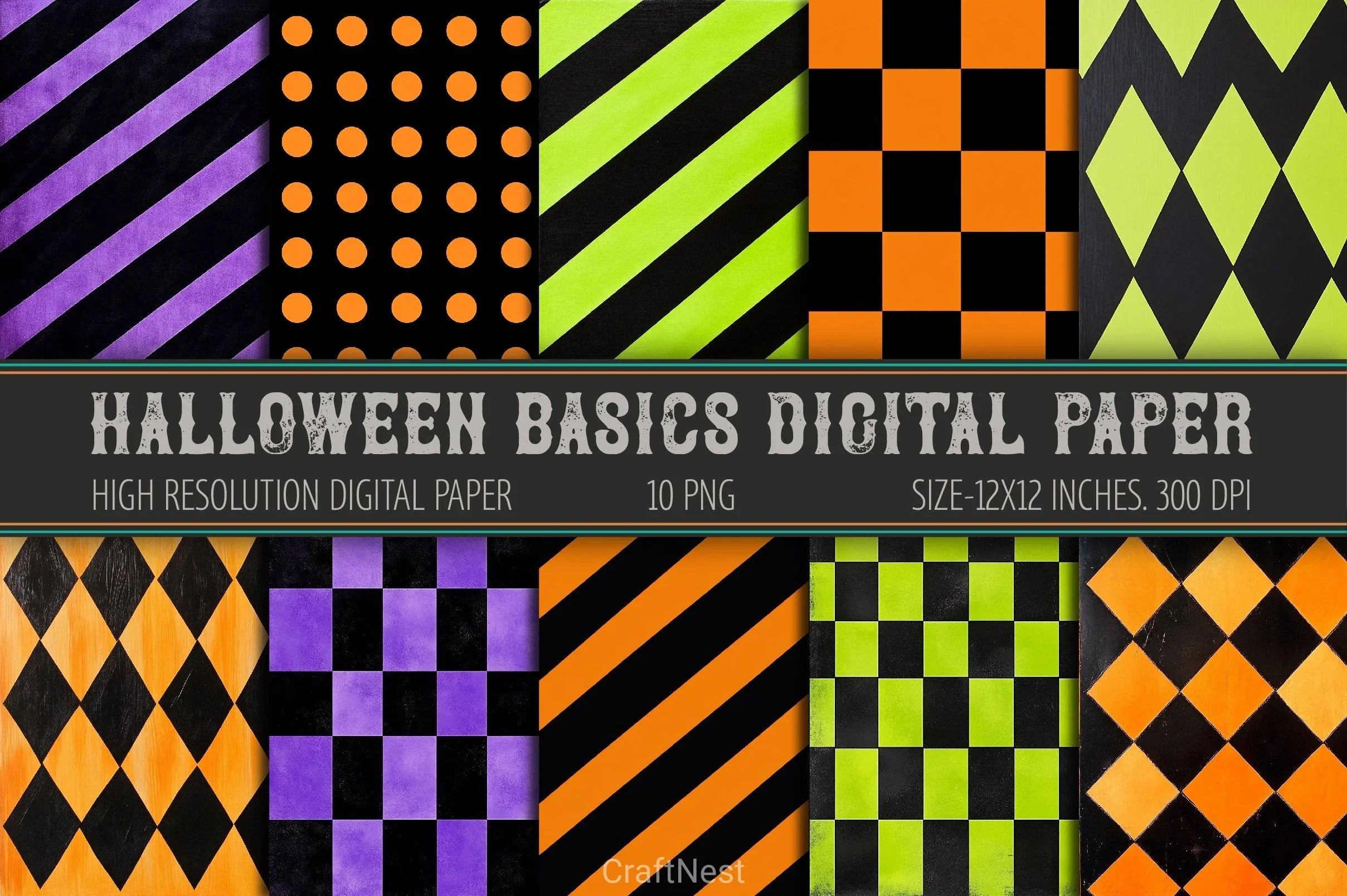 Halloween Basics Digital Paper - CraftNest - Digital Crafting and Art