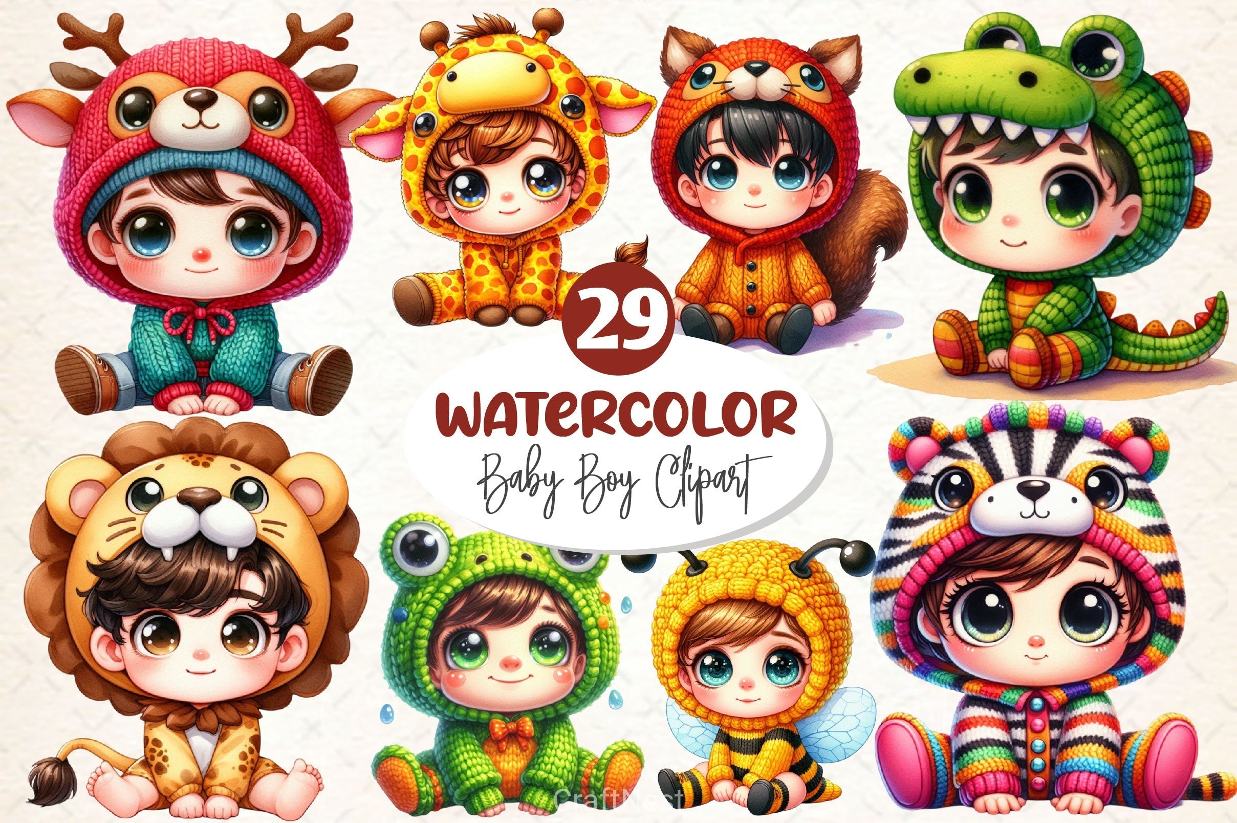 Baby Boy Little Boy Clipart Bundle