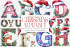 Christmas Alphabet Letters Reindeer Santa Snowman Clipart Bundle
