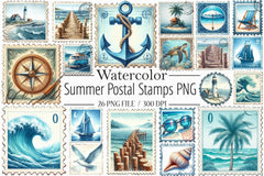 Summer Stamps Clipart Bundle - CraftNest - Digital Crafting and Art