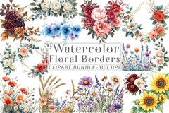 Floral Borders Clipart Bundle - CraftNest - Digital Crafting and Art