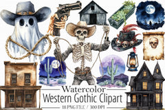 Western Gothic Clipart Bundle - CraftNest - Digital Crafting and Art