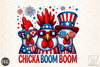 Patriotic Chicken USA 4th of July Clipart Bundle
