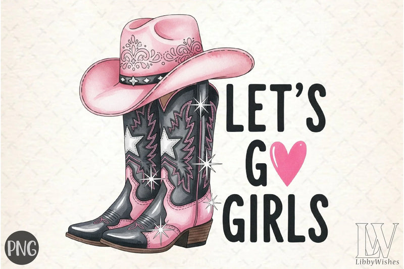 Let's Go Girls Cowgirl Boots Clipart Bundle - CraftNest - Digital Crafting and Art