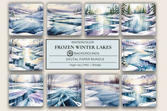 Frozen Winter Lakes Background Papers - CraftNest - Digital Crafting and Art