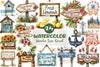Summer Wooden Sign Board Clipart Bundle