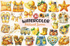 Yellow Patchwork Summer Clipart Bundle 3