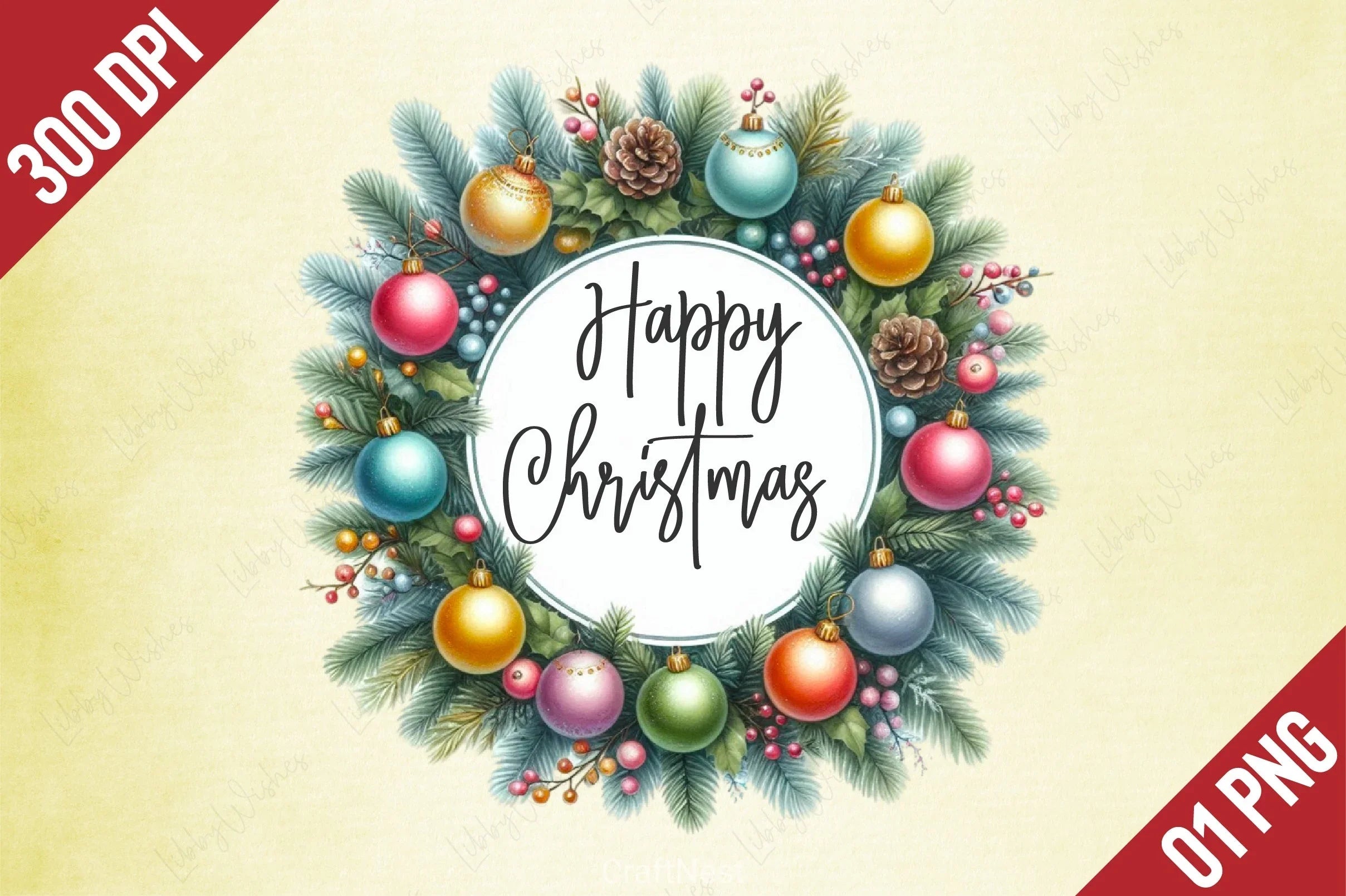 Christmas Wreath Clipart Bundle 4 - CraftNest - Digital Crafting and Art