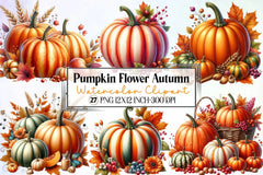 Pumpkin Flower Clipart Bundle - CraftNest - Digital Crafting and Art