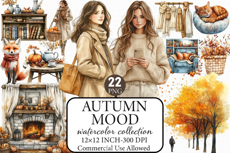 Autumn Mood Clipart Bundle 2 - CraftNest - Digital Crafting and Art