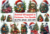 Animal Christmas Tree Clipart Bundle