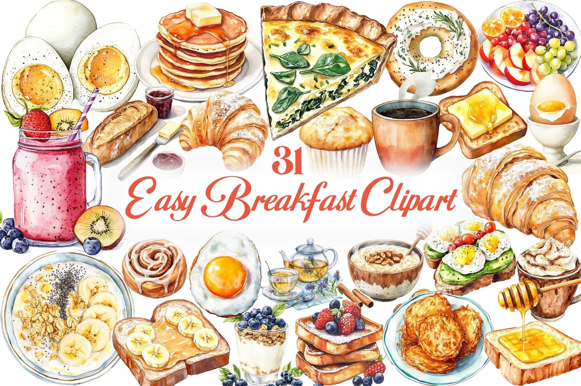 Easy Breakfast Clipart Bundle - CraftNest - Digital Crafting and Art