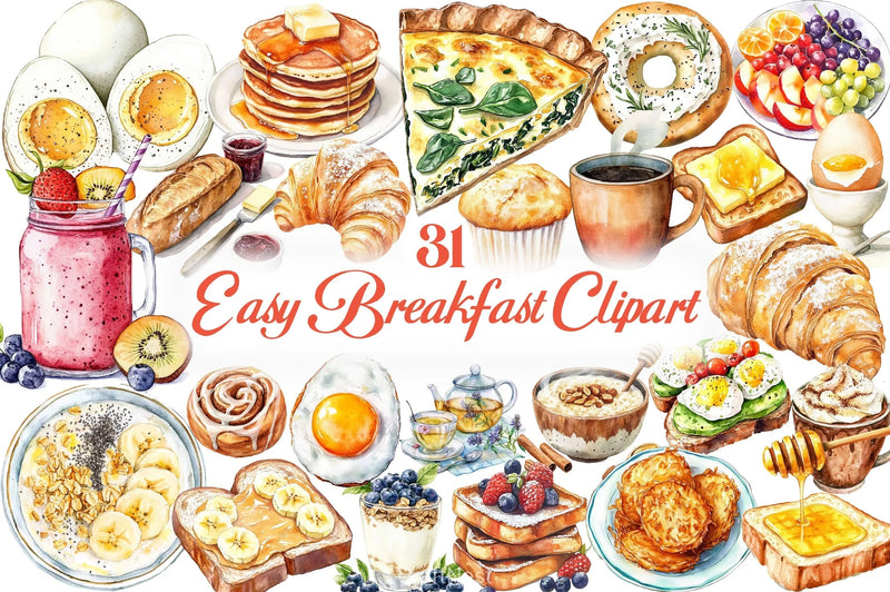 Easy Breakfast Clipart Bundle - CraftNest - Digital Crafting and Art